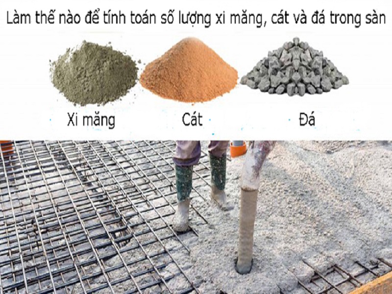 lam the nao de tinh toan so luong xi mang cat va da trong san